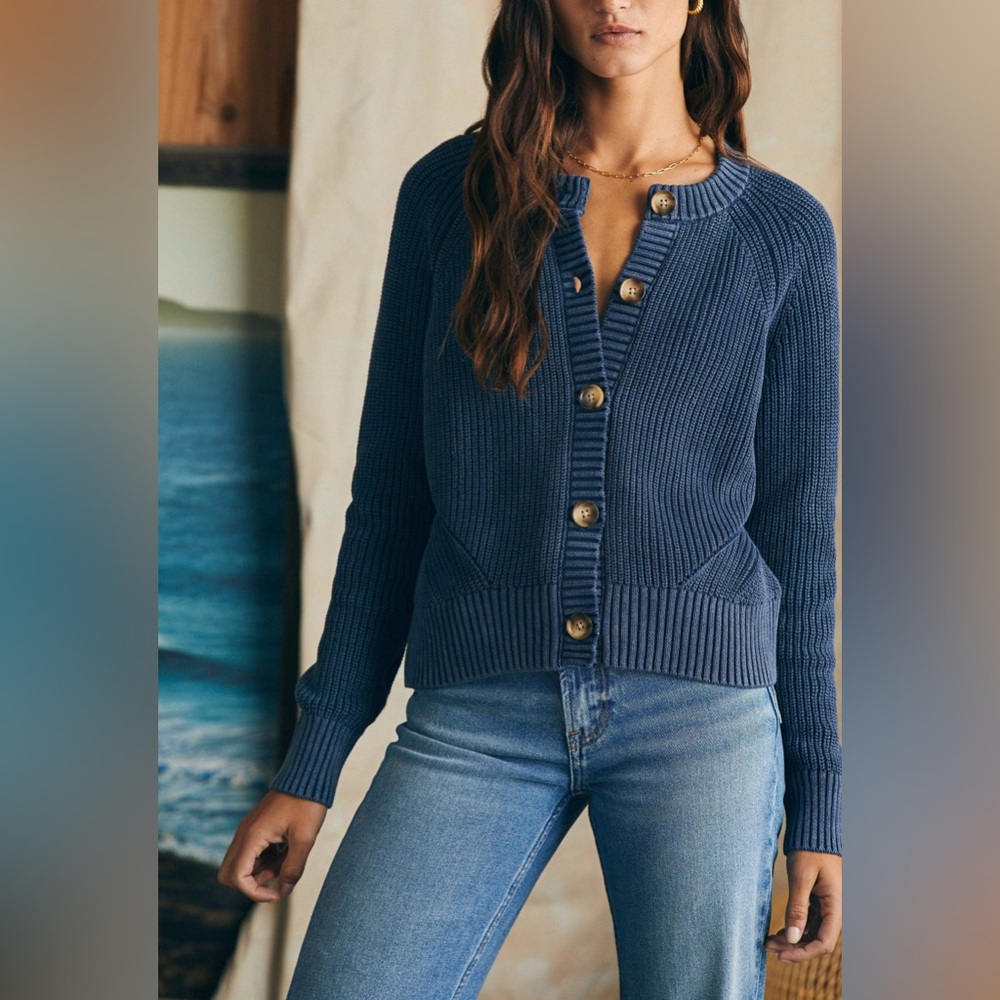Faherty Women’s Sunwashed Fisherman Cardigan XS